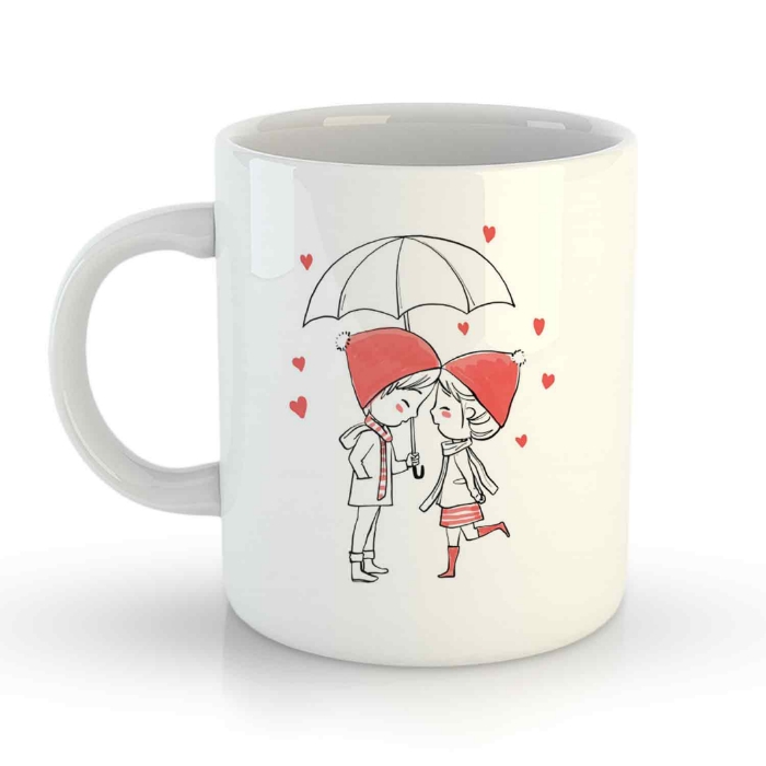 Love theme Printed Black Ceramic Coffee Cup