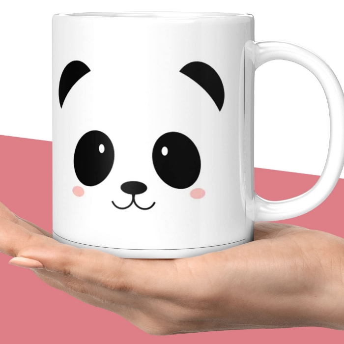 Panda theme Printed Black Ceramic Coffee Cup