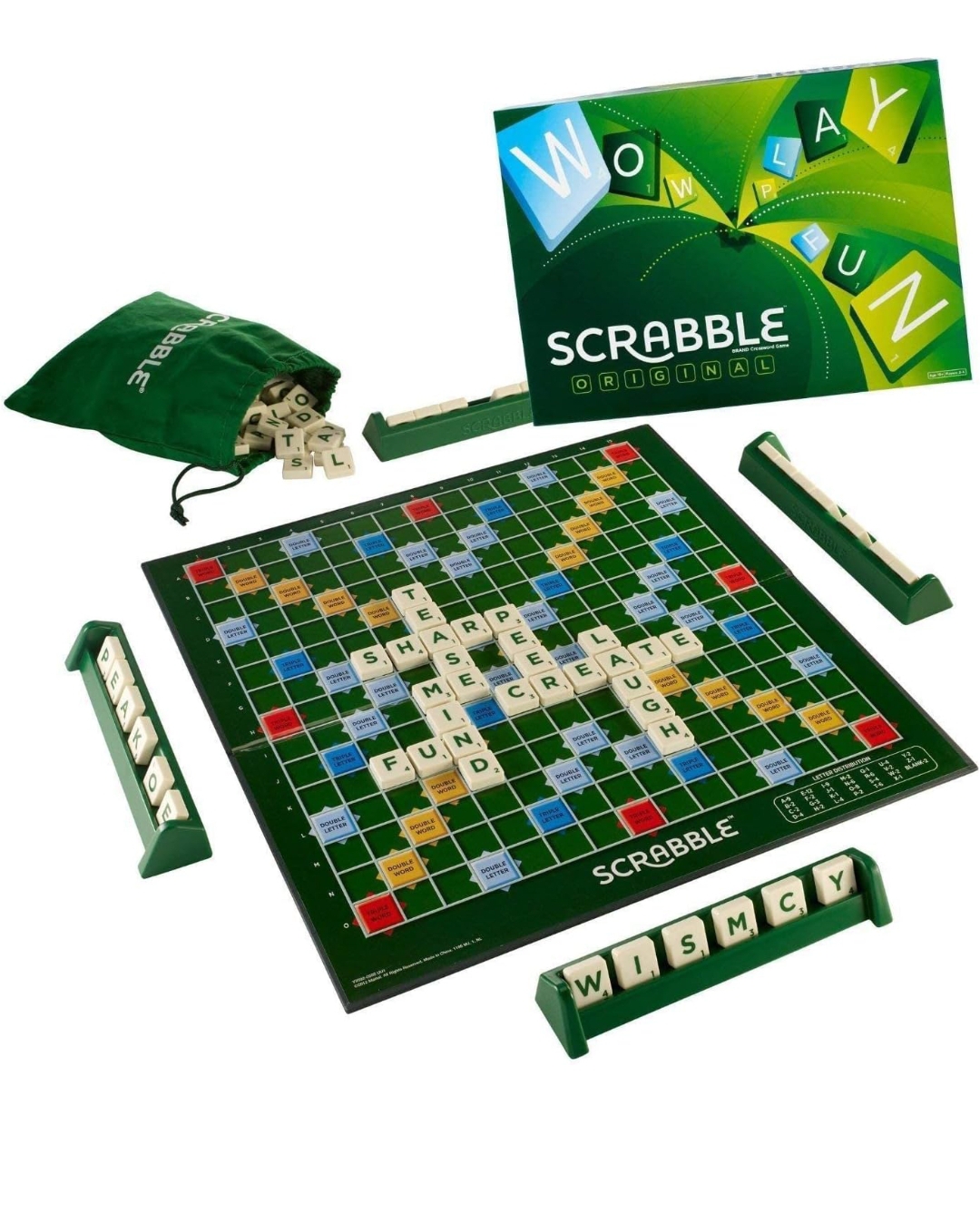 ZENDOLF Scrabble Board Game, Word, Letters Game for All Ages for 2-4 Players (Multicolour),Pack of 1 (Green)