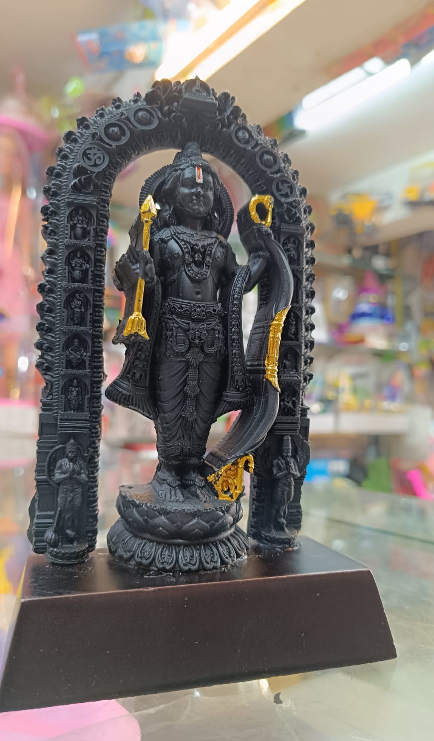 CraftVatika Ram Lalla Idol Ayodhya Mdf Action Murti Statue- Ayodhya Ram Lalla Wooden Murti For Gift Pooja Decoration Item (Set Of 1)