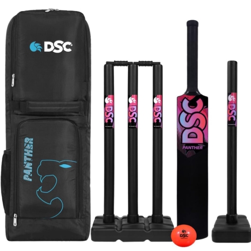 Cricket Set - Ideal for Tennis and Gully/Turf Cricket, Size-Full (15 &amp; Above Yrs) (1 Plastic Bat + 4 Plastic Stumps + 2 Base + 2 Bails + 1 PVC Ball)