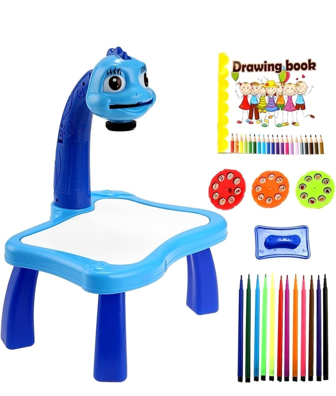 Painting Toy Fun Learning Desk Set Multi-Function Kids Electric Projector Lamp Table Children Educational Development Drawing Toy Set for Kids Girls and Boy (Assorted) (Latest 2023