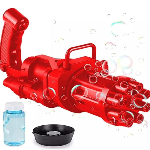 GRAPHENE 8 Hole Electric Gatling Bubble Gun for Kids with Soap Solution Indoor and Outdoor Toys for Toddlers Bubble Launcher Machine for Girls and Boys
