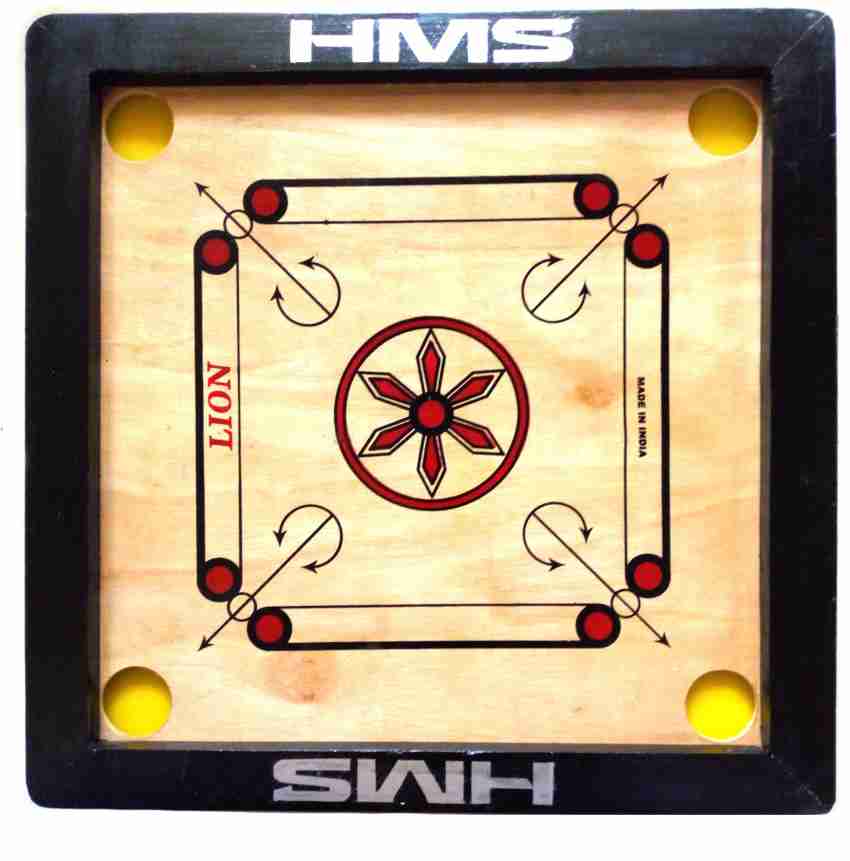 Carrom Board 32 INCH Full Size with 1.5" Border ( Super ). Perfect Board Game for Kids and Home. Comes with 'Q' Marking &amp; POLISHING Technology for Better Performance., Brown, Black