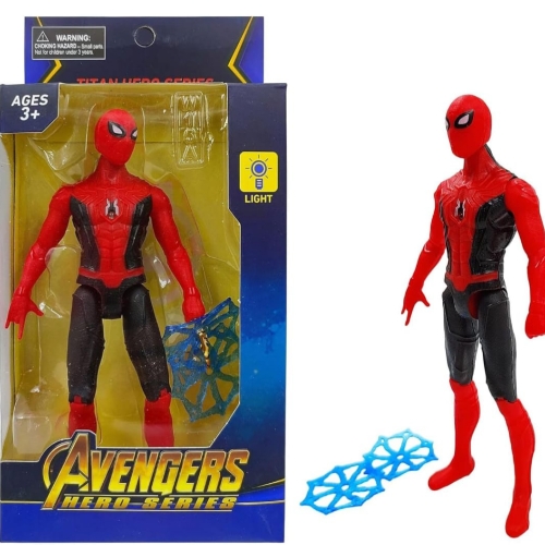 Marvel Avengers Spiderman Action Figure Toy for Boys - 7-Inch Superhero Action Figure with Lights - Best Gift for Boys (1 Piece)
