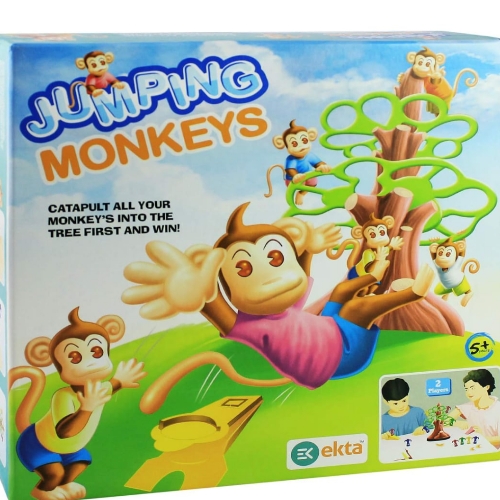 EKTA Jumping Monkeys Small Catapult Toy 2 Players Board Game for Kids (Multicolour)
