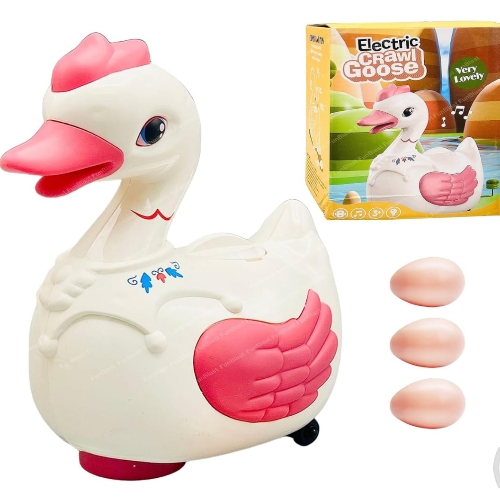 Swan Lay Egg Toy for Kids - 360 Degree Rotation B/O Toys for Kids, Light and Sound Toys for Kids, Bump and Go Walking Swan Eggs Laying Swan Cygnet Toy for Children