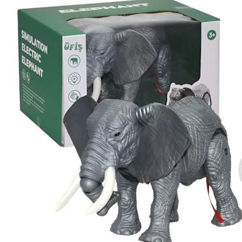 Electric Elephant Musical Sound &amp; Walking Plastic Toy for Kids Boys &amp; Girls (Color: Grey)