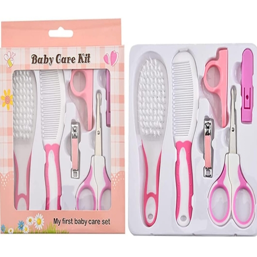7In1 Baby Grooming Kit,Portable Baby Grooming Kit for New Born Baby,Finger Brush,Hair Brush,Comb,Baby Nail Scissor,Baby Nail Cutter,Tweezer,Nail Filer,Newborn,Infants,Toddlers (White), 1 Count 18% off