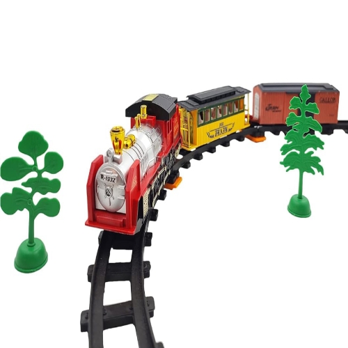 World Train Toys for Kids 5+ Years with Track Train Set with Track Big Size with Sound and Flashing Lights Emits Real Smoke (Multi Color)
