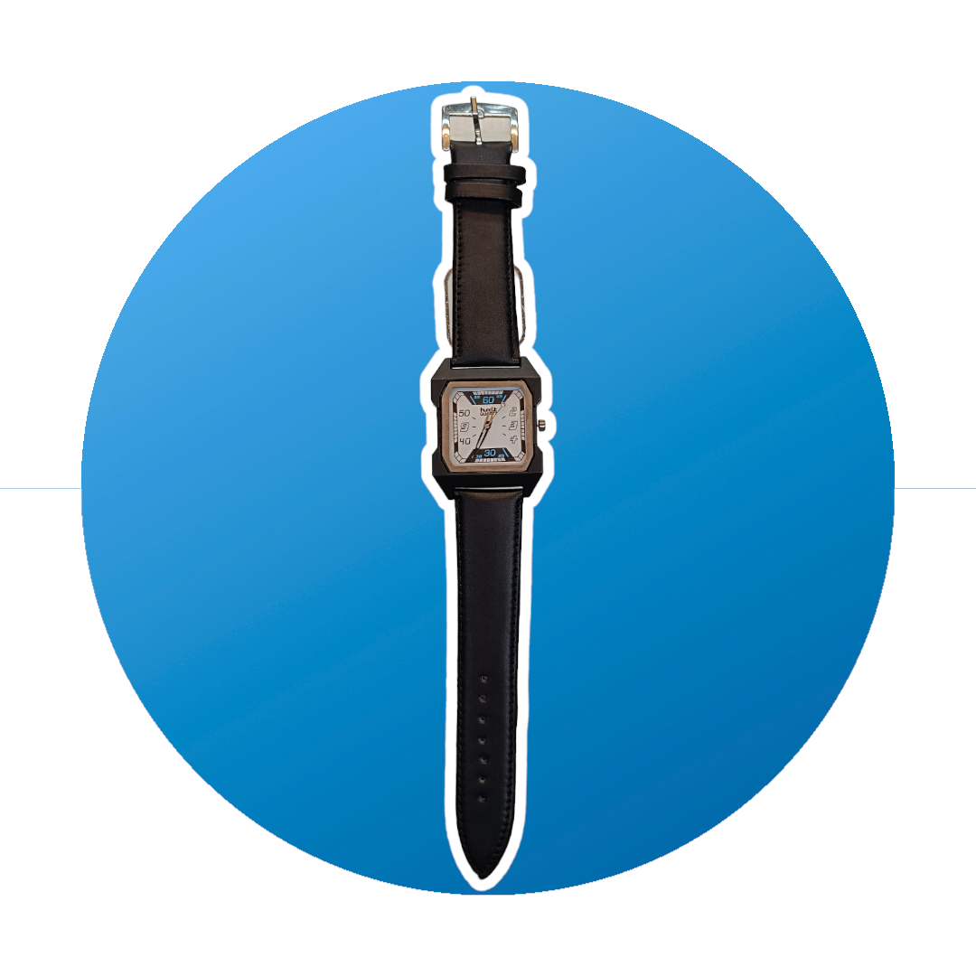 "Bold Elegance: Black Square Watch with Black Strap"