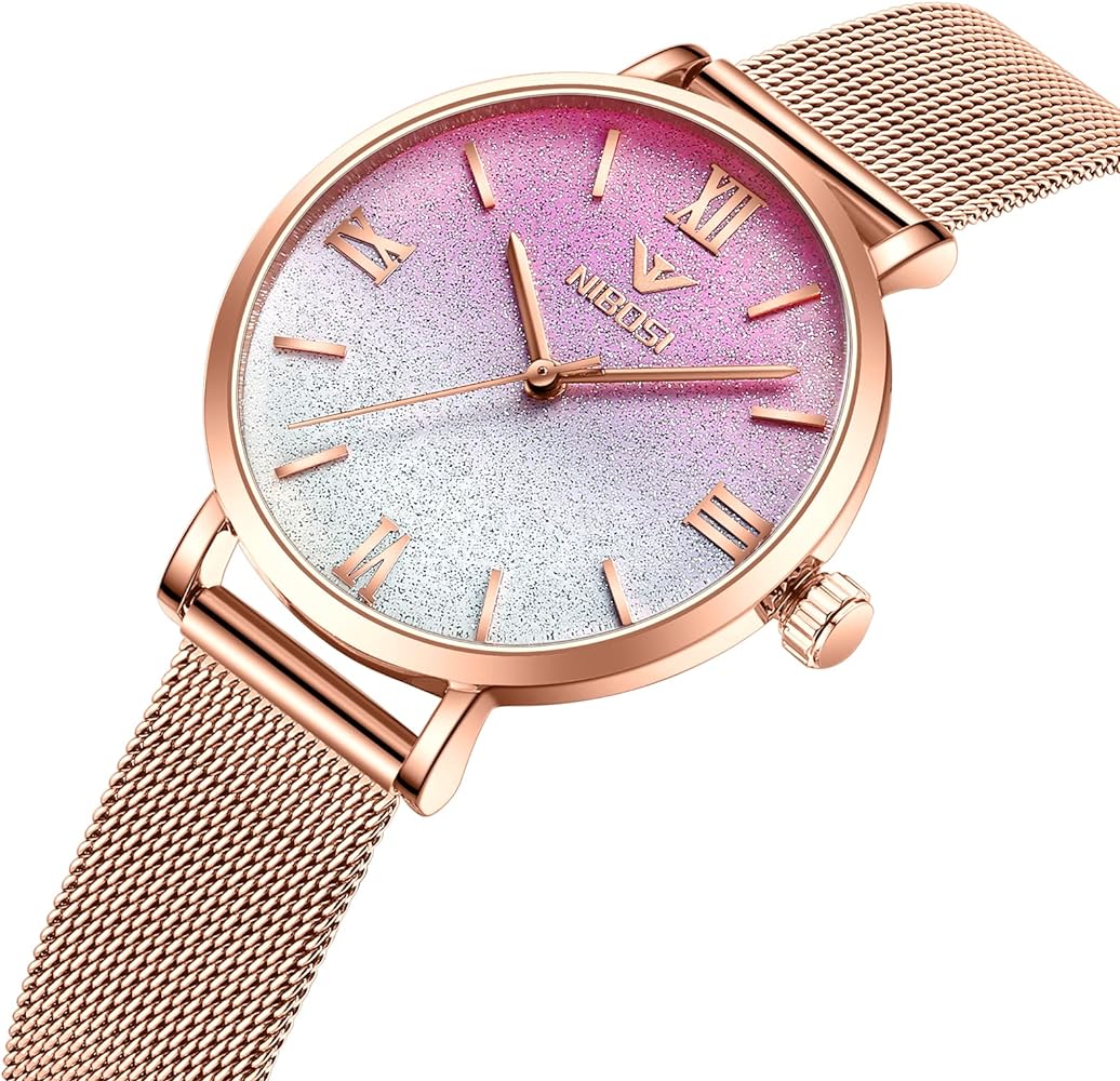 Title: "Radiant Charm: Salon Ladies Round Gold Dial  Watch"